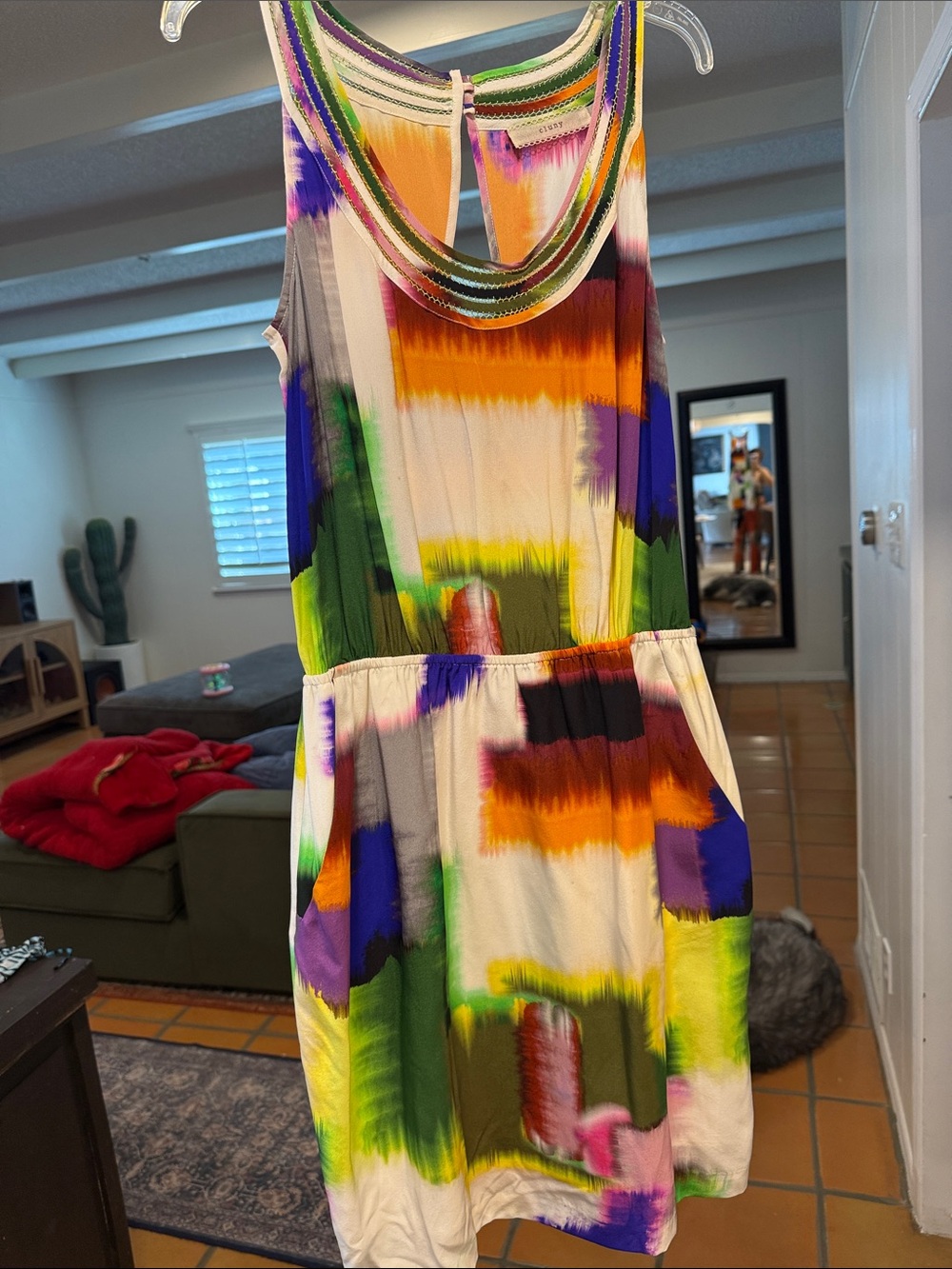 Sleeveless Multicolor Tie-Dye Mini Dress
